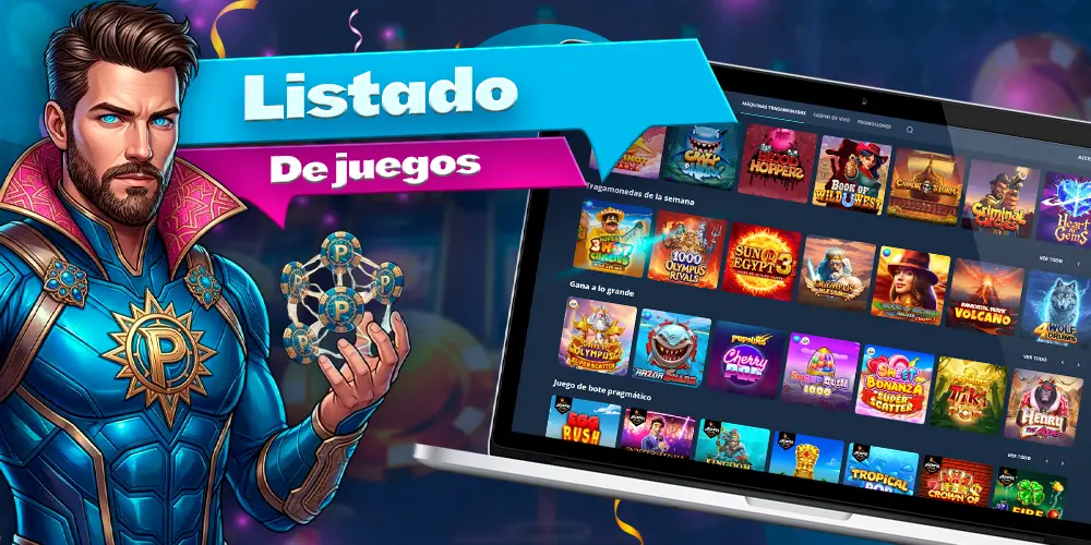 Sección con diferentes tipos de juegos