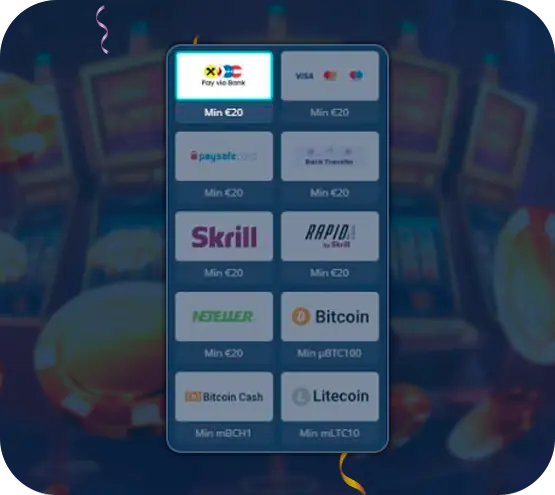 Elige el método de depósito que más te convenga.