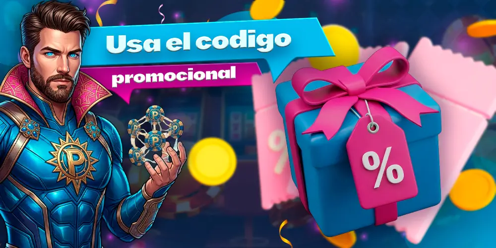 Utiliza el código promocional para obtener bonificaciones.