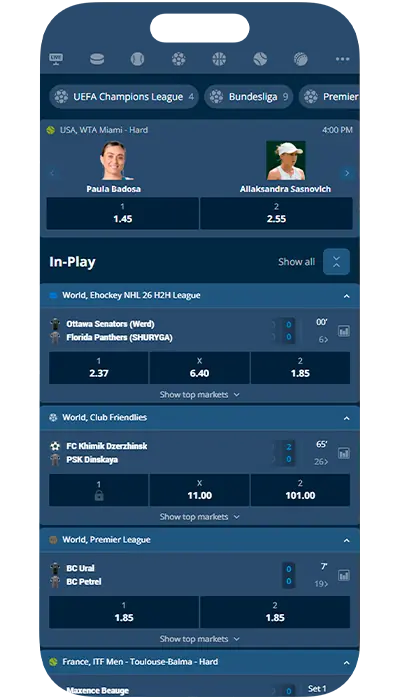 Sección de juegos deportivos.